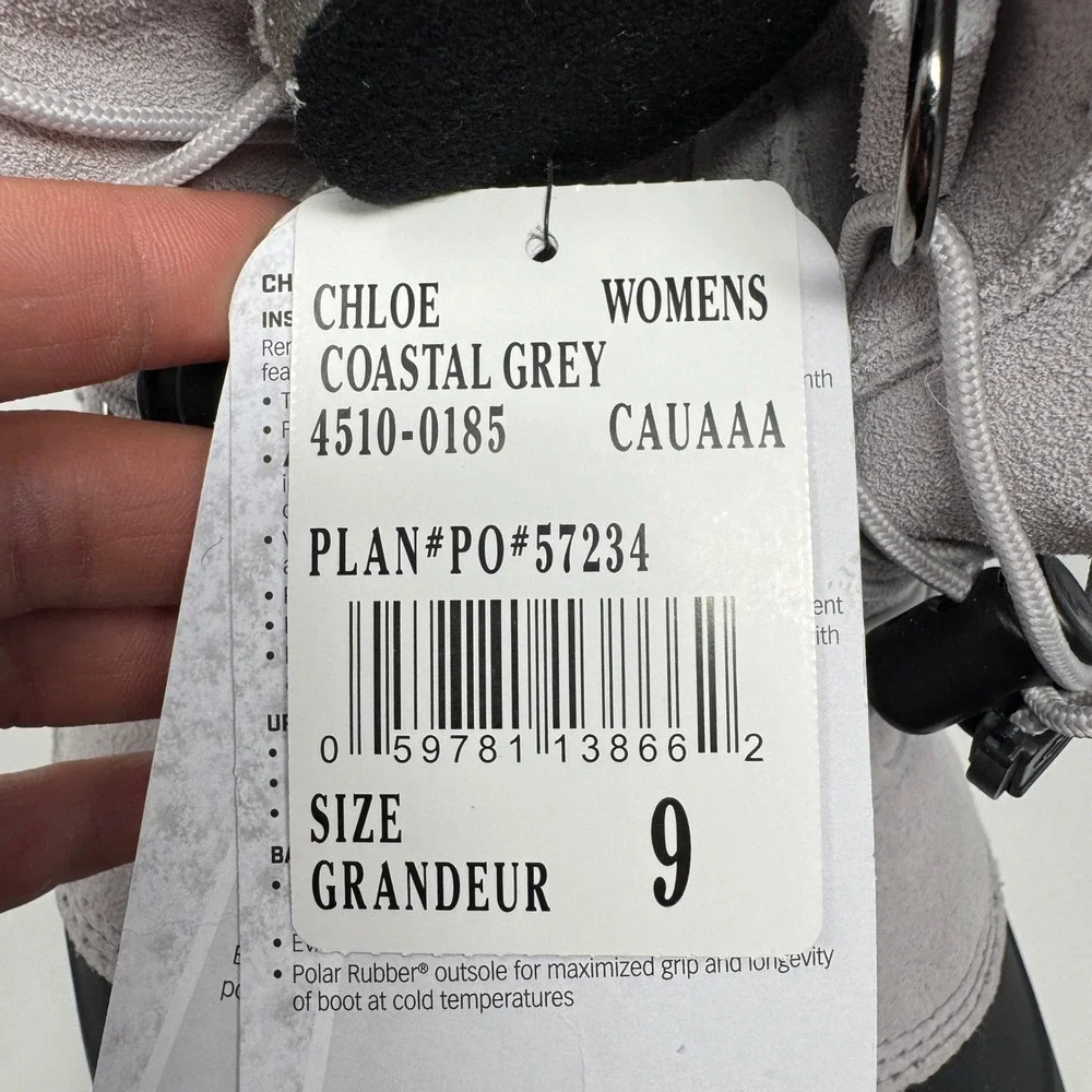 Baffin Chloe Womens‎ Winter Snow Boots Coastal Grey 4510-0185 Size 9 NEW
